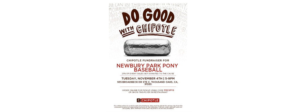 Chipotle Restaurant Fundraiser - Nov. 4th