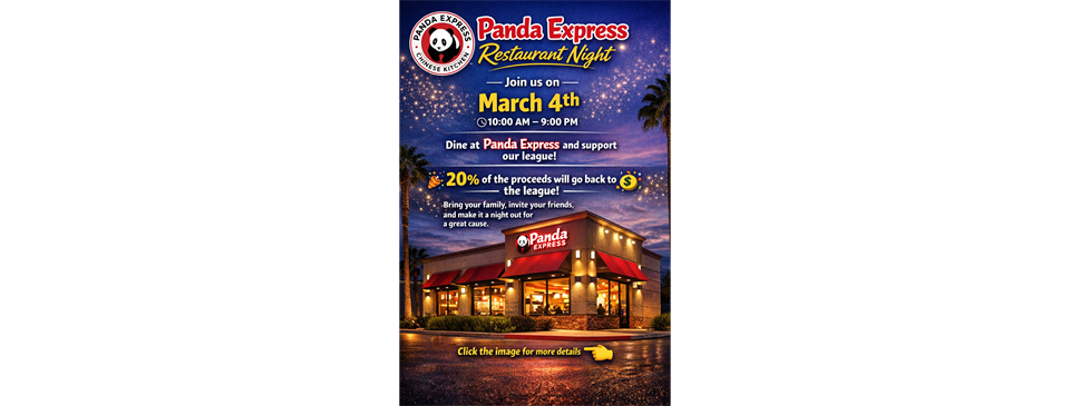 March 4th - Panda Express Restaurant Night